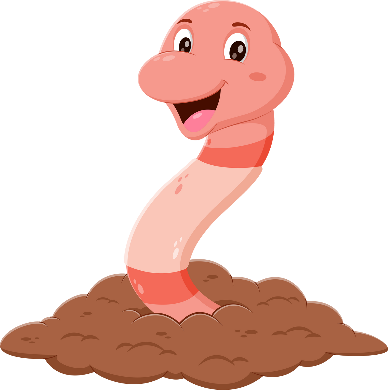 Funny cartoon earthworm